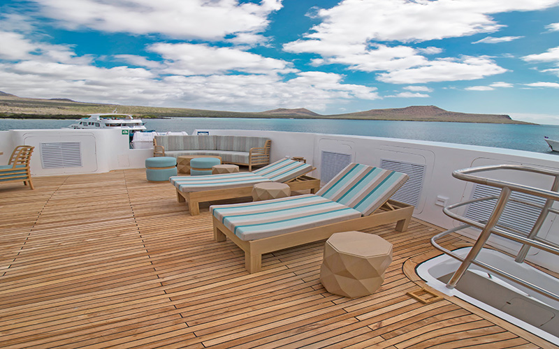 sun terraces area exterior Endemic Catamaran cruise to Galapagos