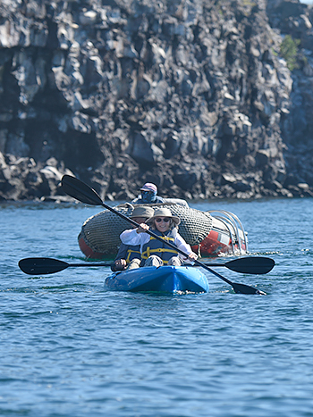 Guests enjoying the kayaking experience best cruise to Galapagos