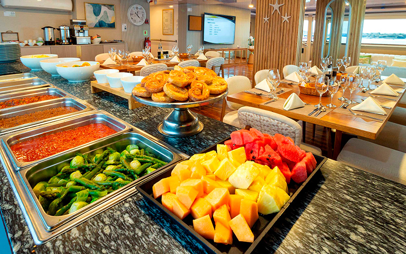 Food in the Petrel Catamaran cruise to Galapagos