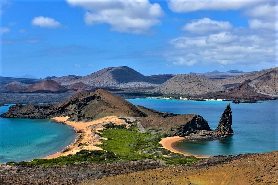 Paisaje de Isla Bartolomé en Galápagos