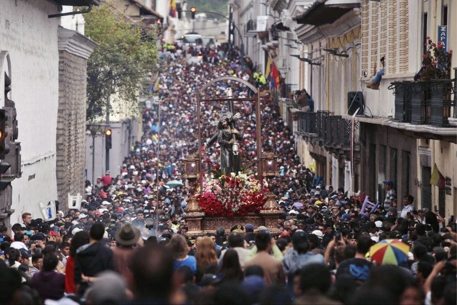 Holy Week procession in Quito.