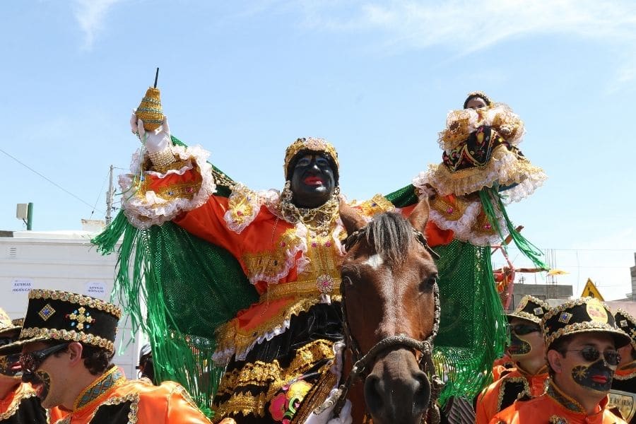 The Mama Negra parade in Latacunga