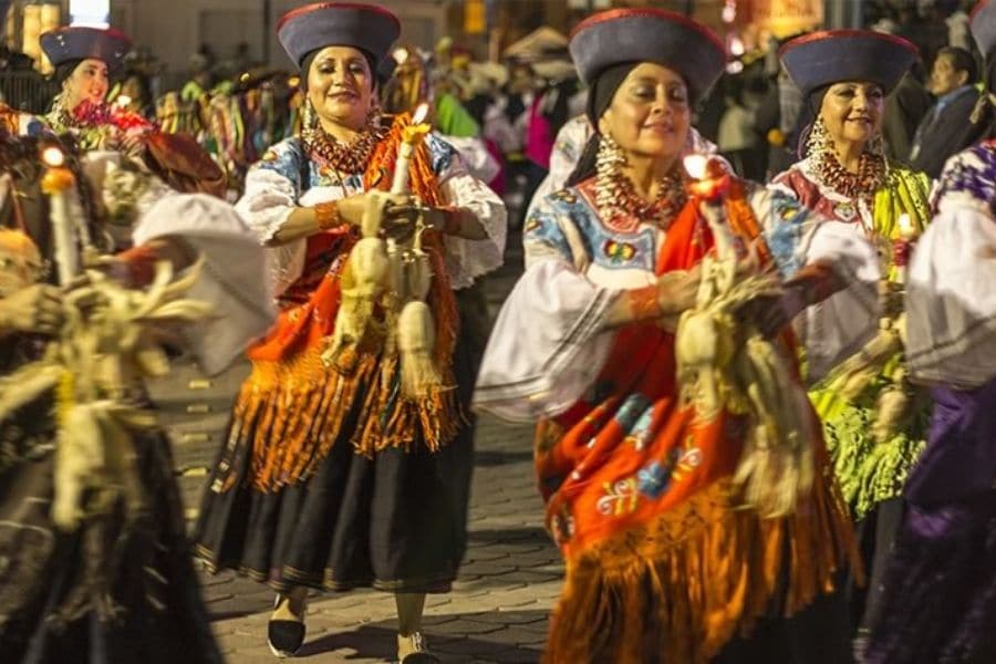 Yamor celebration by indigenous Ecuadorians.